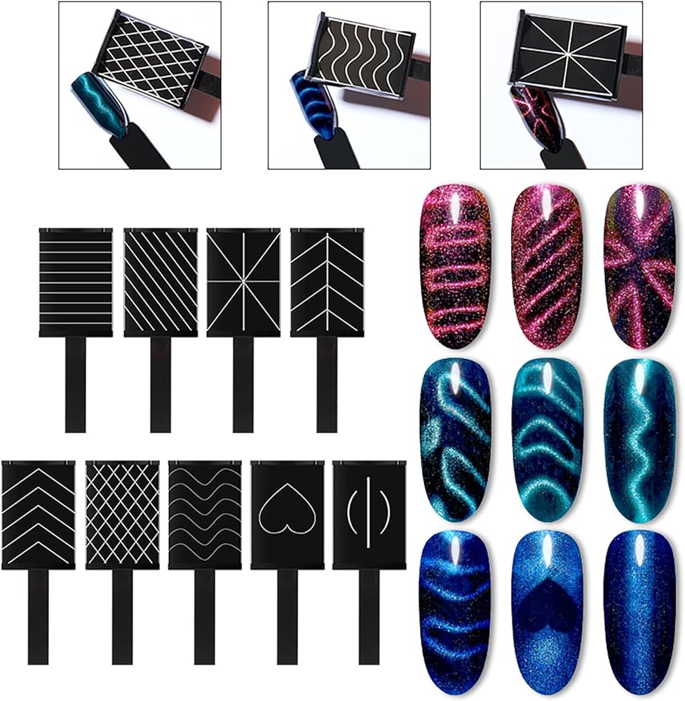 Magnet Stick For  Cat Eyes Nail Magnets for Gel Polish Cat Eye Gel Magnet Stick Magnet Stick for Nails Nail Polish Magnetic Stick Gel for Nails Nail Gel Magnetic Gel Polish 3D Pattern Magnetic