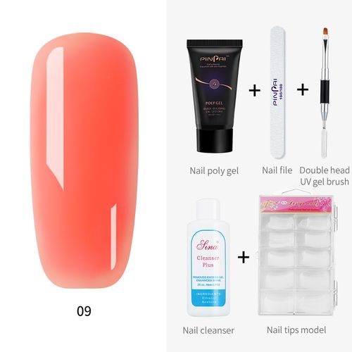 Poly Gel Kit:30ml Poly Gel Dual-Brush Mold Tips SlipSolution Poly Nail Gel UV LED Builder Acrylic Gel Kit for Nail Art Poly Extension Gel Set Nail  Polygels Kit Polygel Nail Extension Kit