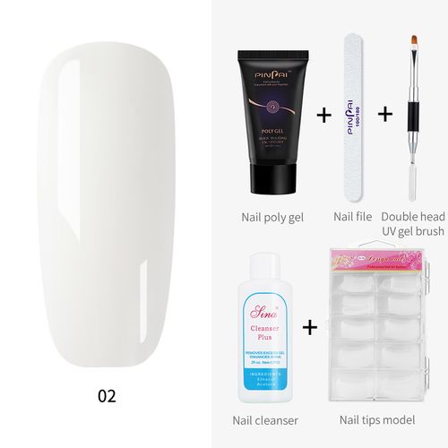 Poly Gel Kit:30ml Poly Gel Dual-Brush Mold Tips SlipSolution Poly Nail Gel UV LED Builder Acrylic Gel Kit for Nail Art Poly Extension Gel Set Nail  Polygels Kit Polygel Nail Extension Kit