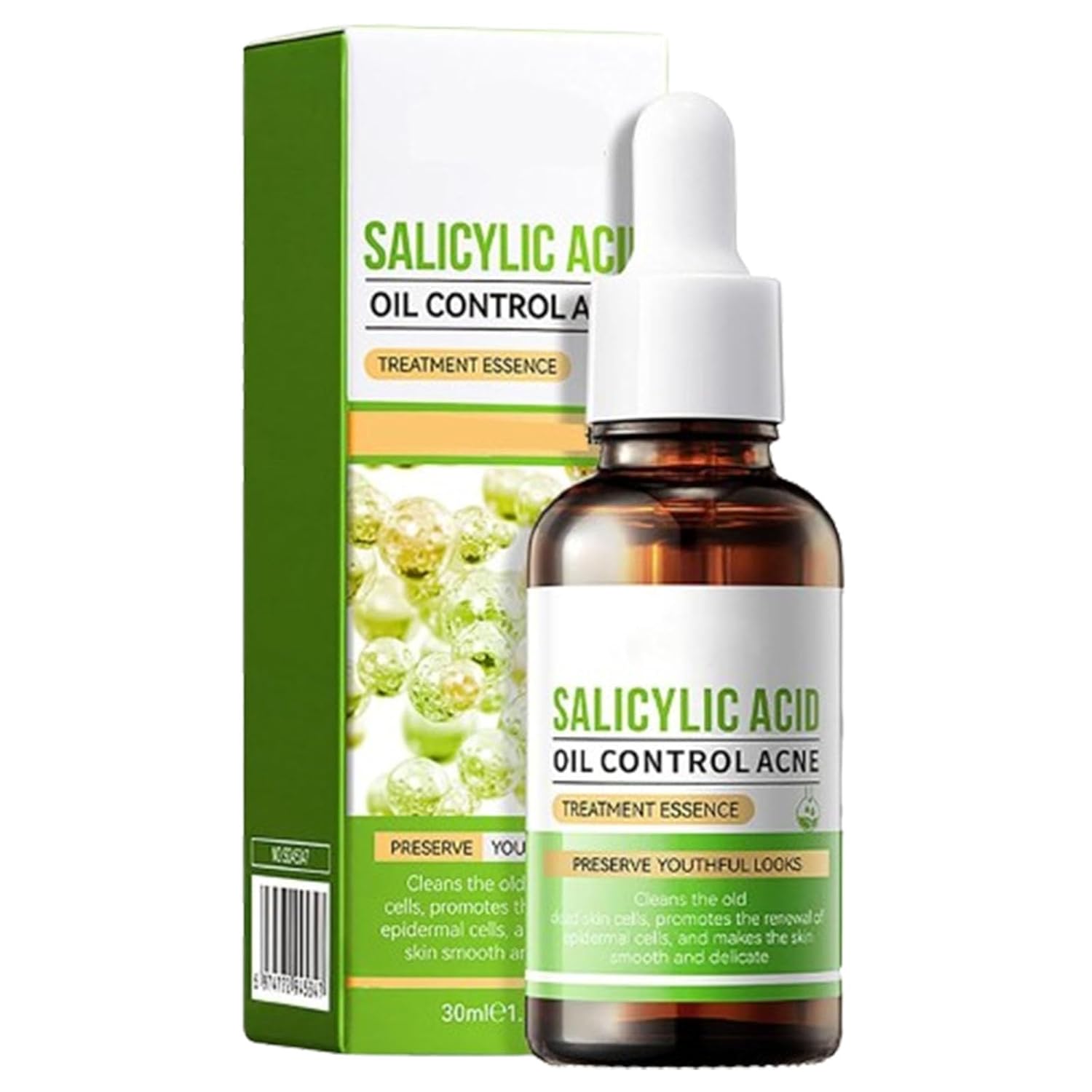 2 Piecs -Vitamin C Face Brightening Serum And Salicylic Acid Acne Treatment Essence, Control Face Oil and removes Blackheads, Brightens Face, Fades Black Spots, Moisturize Face, Anti Wrinkles