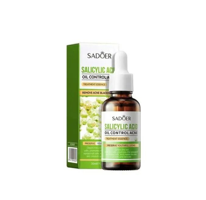 2 Piecs -Vitamin C Face Brightening Serum And Salicylic Acid Acne Treatment Essence, Control Face Oil and removes Blackheads, Brightens Face, Fades Black Spots, Moisturize Face, Anti Wrinkles