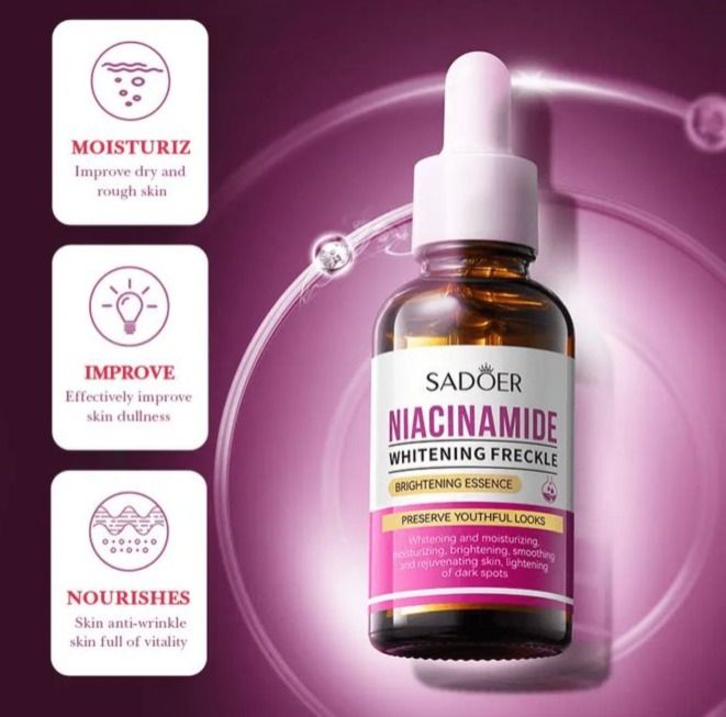 Sadoer 3 Pieces, Niacinamide Face Brightening Serum+ Hyaluronic Acid akin to Vitamin C+ Salicylic Acid Acne Treatment and Blackheads Remover, For Smooth , Hydrated, Moisturized Skin, with Oil Control