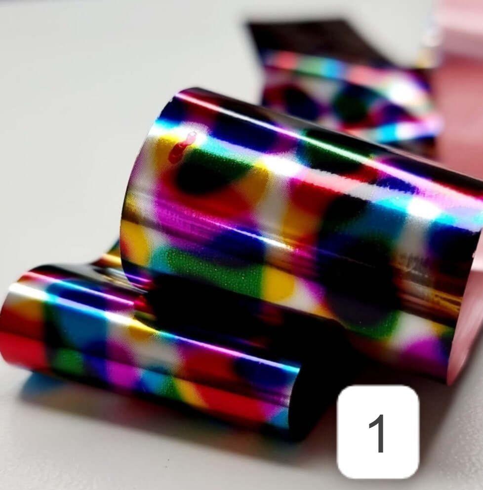 Nail Foil Transfer Foil Sheets Nail Foils Nail Art Transfer Foil Stickers Laser Flower Color Sheet Adhesive Stickers Paper Starry Sky Stars  Design for Nail Art DIY Decoration(Must Use Foil Glue)