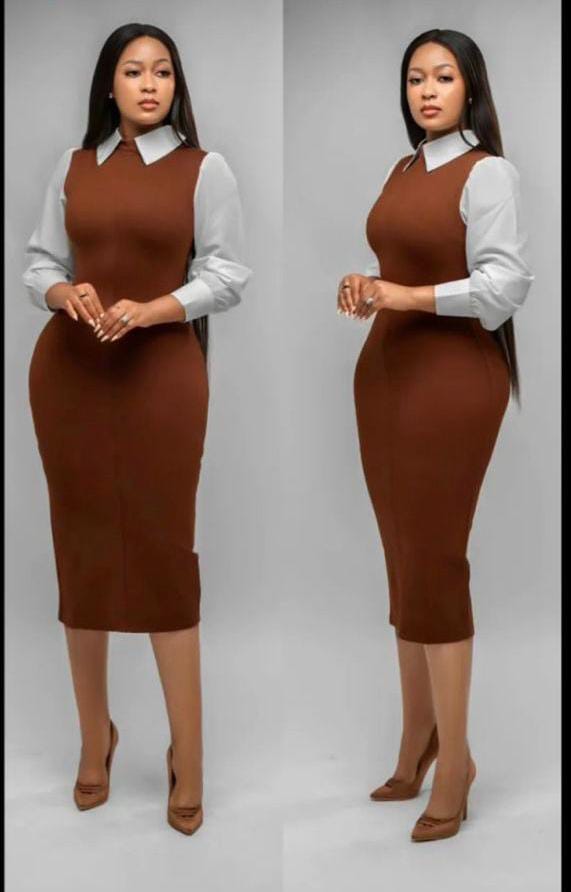 Elegant Bodycon Office Dress for  womenStep into elegance, confidence, and undeniable style with this premium formal bodycon dress for women now available