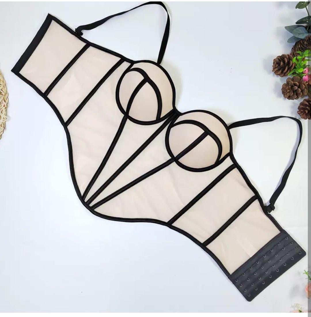 Elevate your style and confidence with this elegant Sheer Mesh Corset Bustier, designed to sculpt, support, and enhance your natural curves.