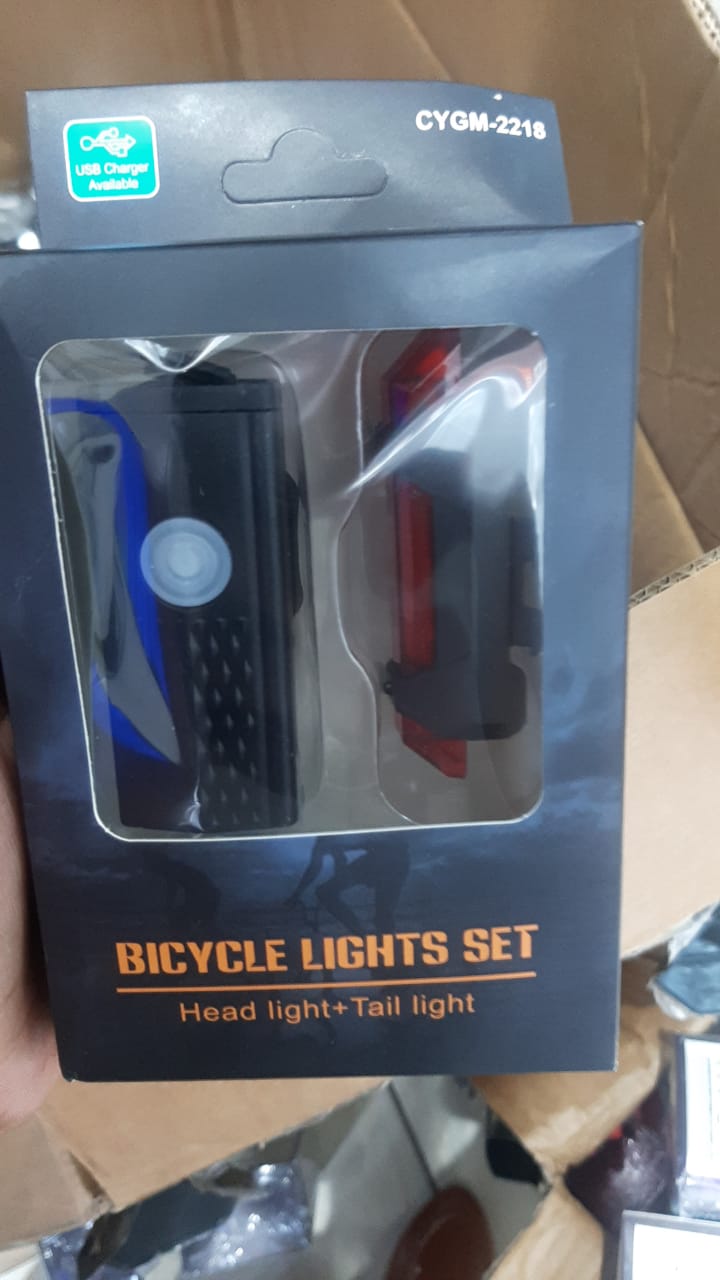 Bike Lights Set USB LED Rechargeable Waterproof MTB Bkie Mountain Bike Headlight Bicycle Light Front Warning Cycling Accessorie Bike Lighting Accessory USB Rechargeable Mountain Bike Front Trump