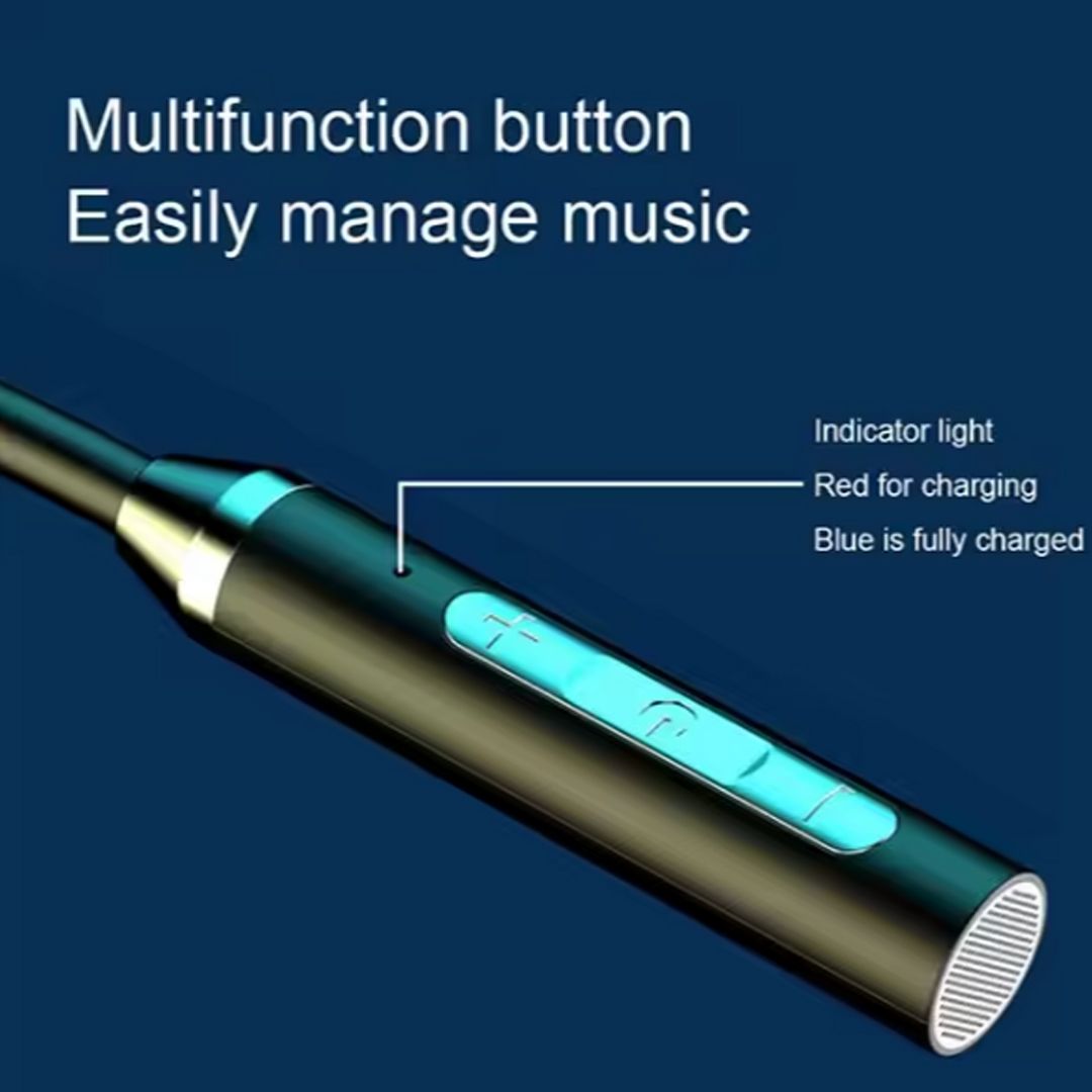 Earphones with Bluetooth Waterproof Sports Earphones with a Magnetic Neckband and Noise-Cancelling Technology