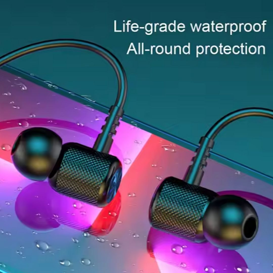 Earphones with Bluetooth Waterproof Sports Earphones with a Magnetic Neckband and Noise-Cancelling Technology