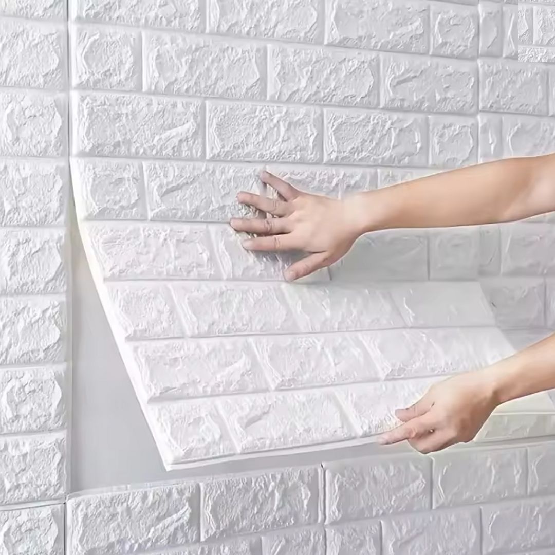 5Pcs Self Adhesive Foam Wallpaper DIY 3D Wall Panel Living Room Brick Stickers Bedroom Kids Room Brick Papers Home Wall Decor