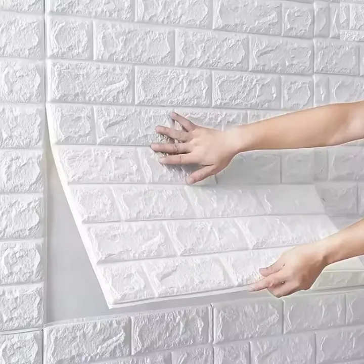 5Pcs Self Adhesive Foam Wallpaper DIY 3D Wall Panel Living Room Brick Stickers Bedroom Kids Room Brick Papers Home Wall Decor