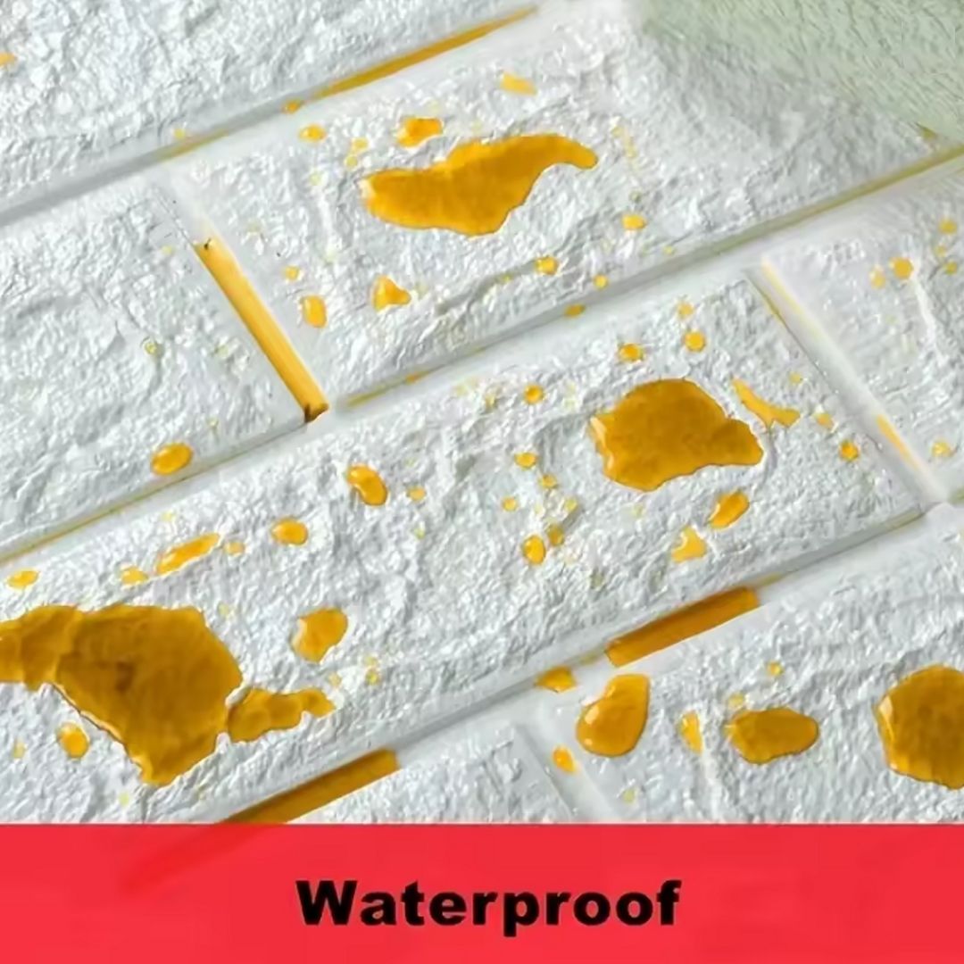 5Pcs Self Adhesive Foam Wallpaper DIY 3D Wall Panel Living Room Brick Stickers Bedroom Kids Room Brick Papers Home Wall Decor