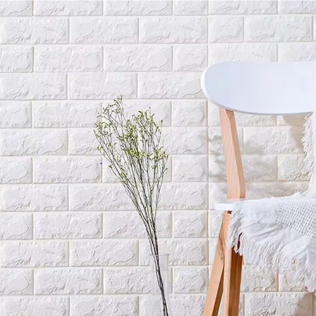 5Pcs Self Adhesive Foam Wallpaper DIY 3D Wall Panel Living Room Brick Stickers Bedroom Kids Room Brick Papers Home Wall Decor