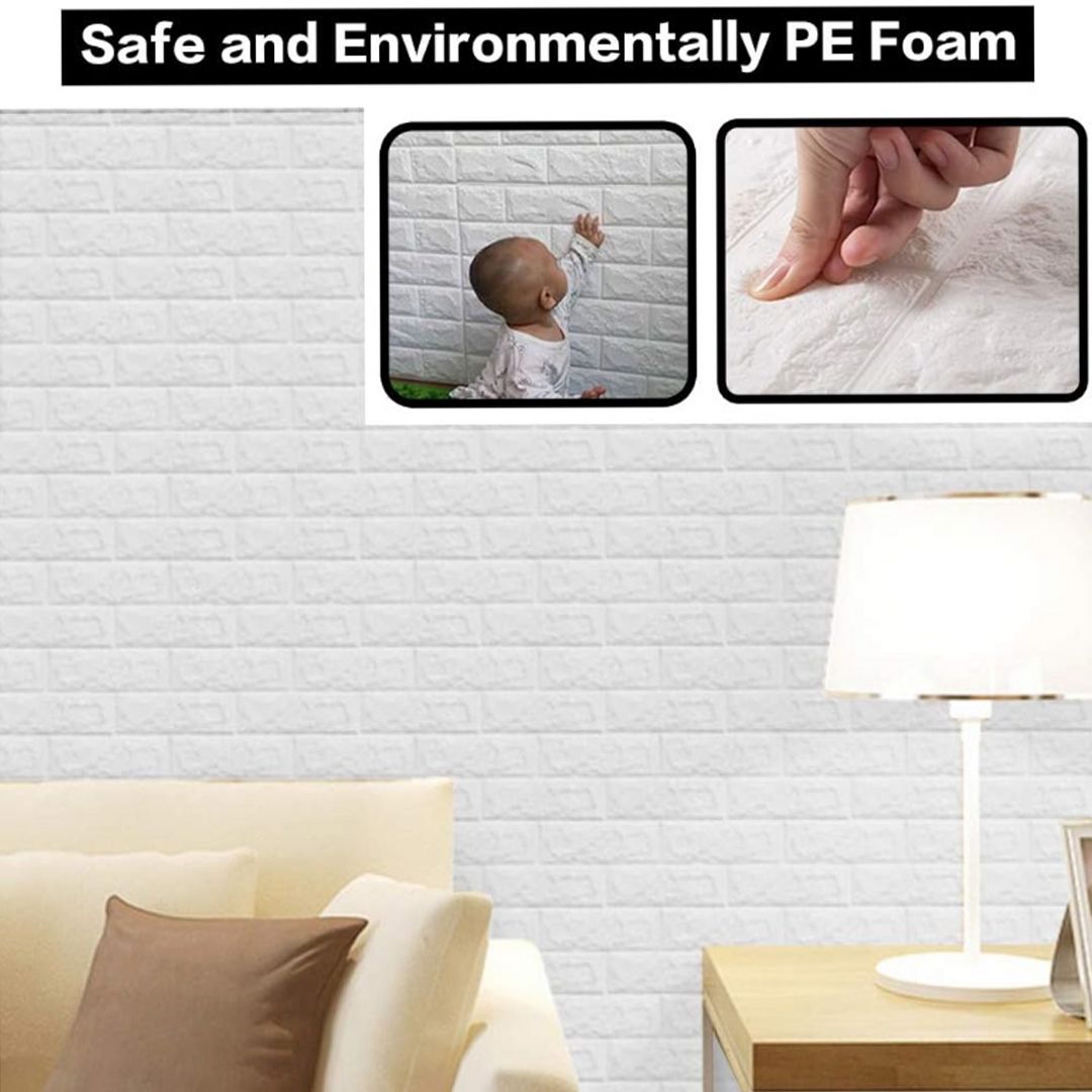 5Pcs Self Adhesive Foam Wallpaper DIY 3D Wall Panel Living Room Brick Stickers Bedroom Kids Room Brick Papers Home Wall Decor