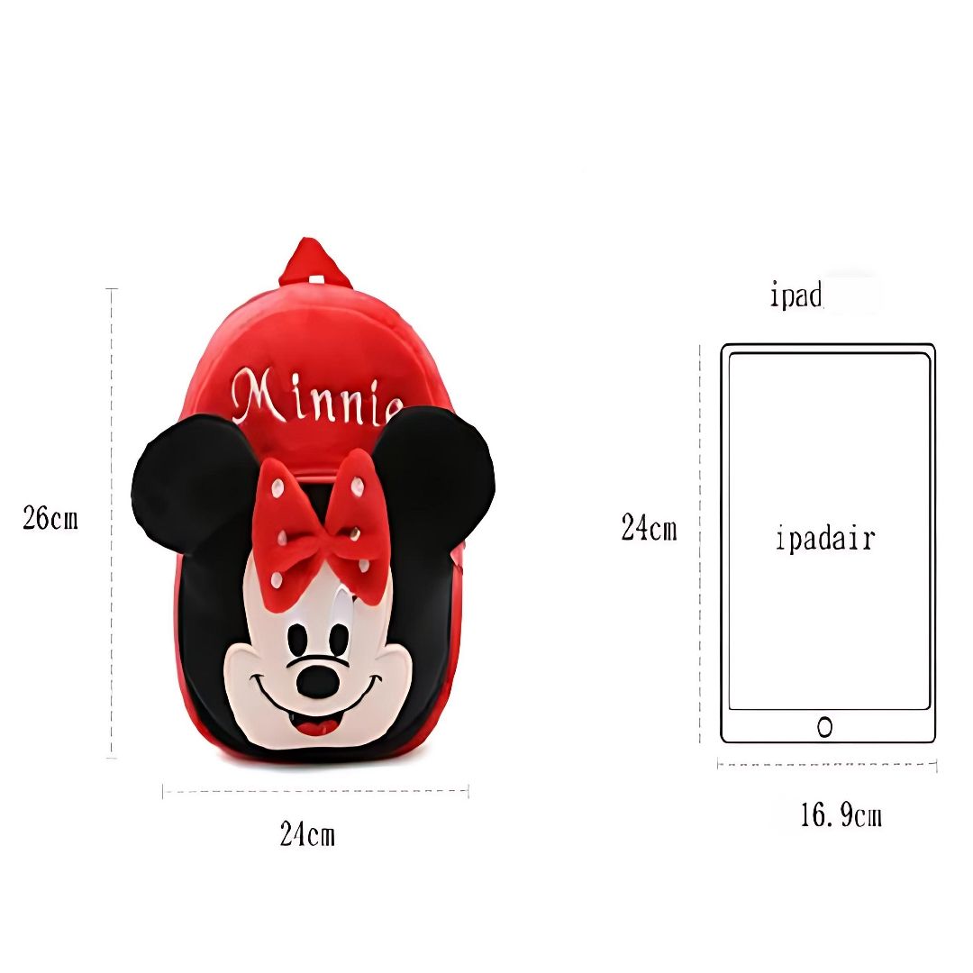 3D Cute Cartoon Animal Plush Backpack for Kids – Soft Kindergarten School Bag for Toddlers & Babies with Disney Minnie Mouse Design – Lightweight & Adorable