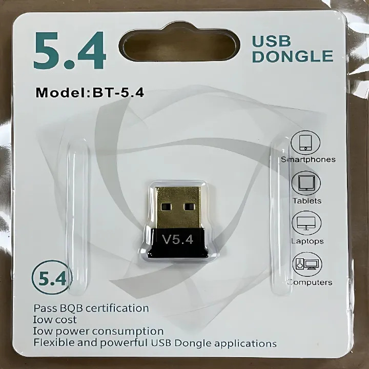 Premium USB Bluetooth V5.4 Adapter – High-Speed Wireless Connectivity for Desktops/Laptops with Dual-Mode Technology & Low-Energy Support. CE/FCC Certified for Reliable Performance, Extended Range.