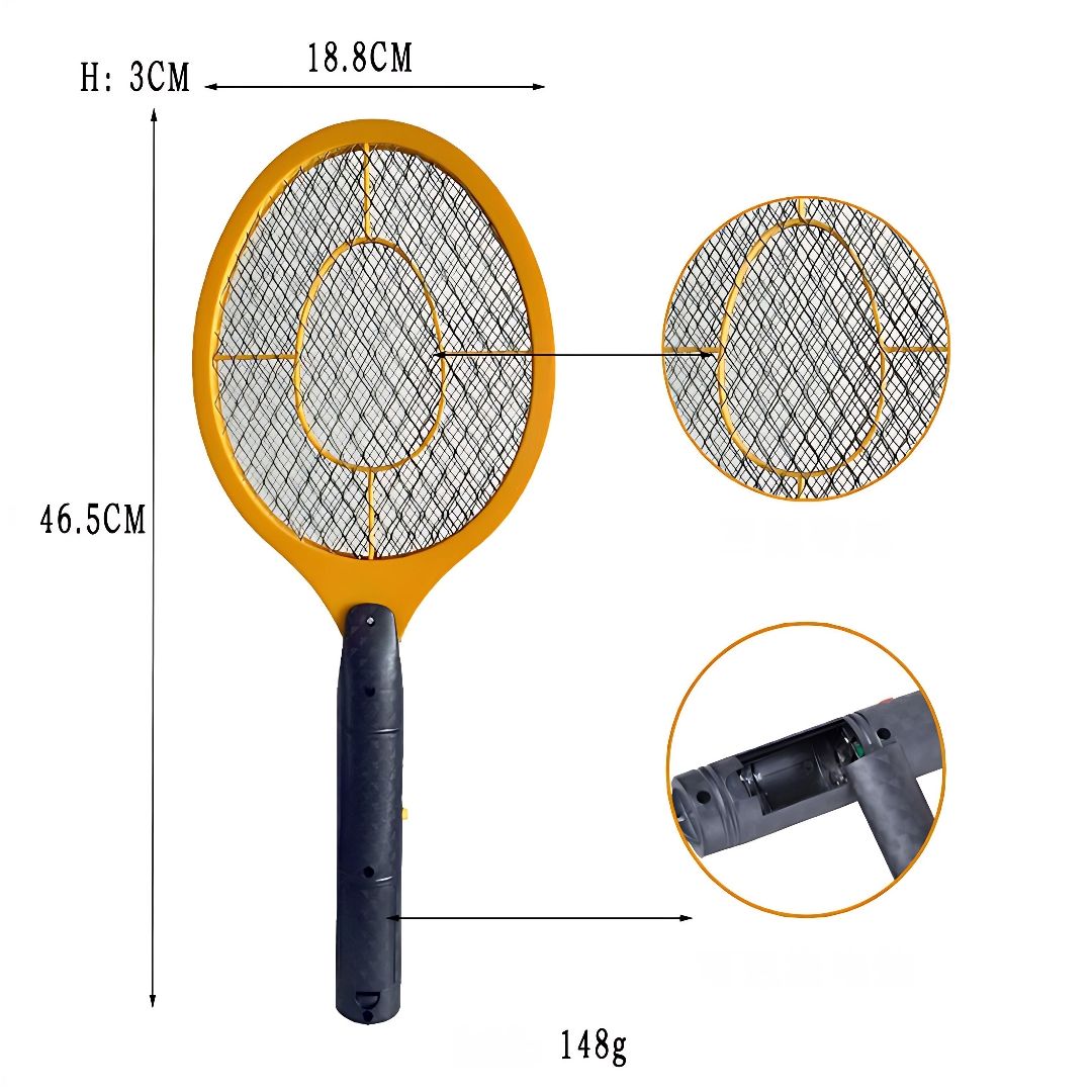 Rechargeable Electric Mosquito & Fly Swatter – Lightweight Handheld Insect Zapper Racket with Safety Mesh for Indoor & Outdoor Use – USB Charging, Chemical-Free Bug Control