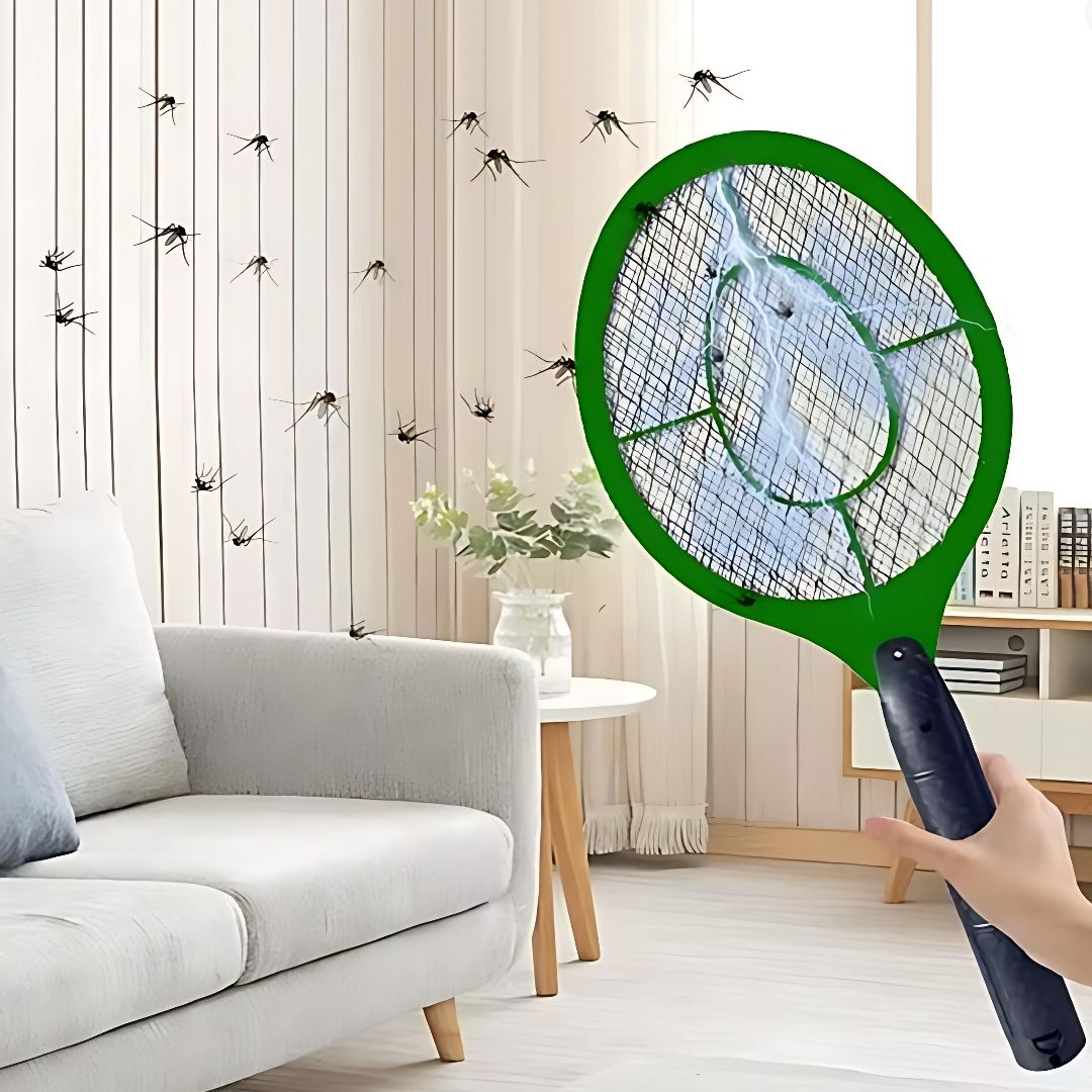Rechargeable Electric Mosquito & Fly Swatter – Lightweight Handheld Insect Zapper Racket with Safety Mesh for Indoor & Outdoor Use – USB Charging, Chemical-Free Bug Control