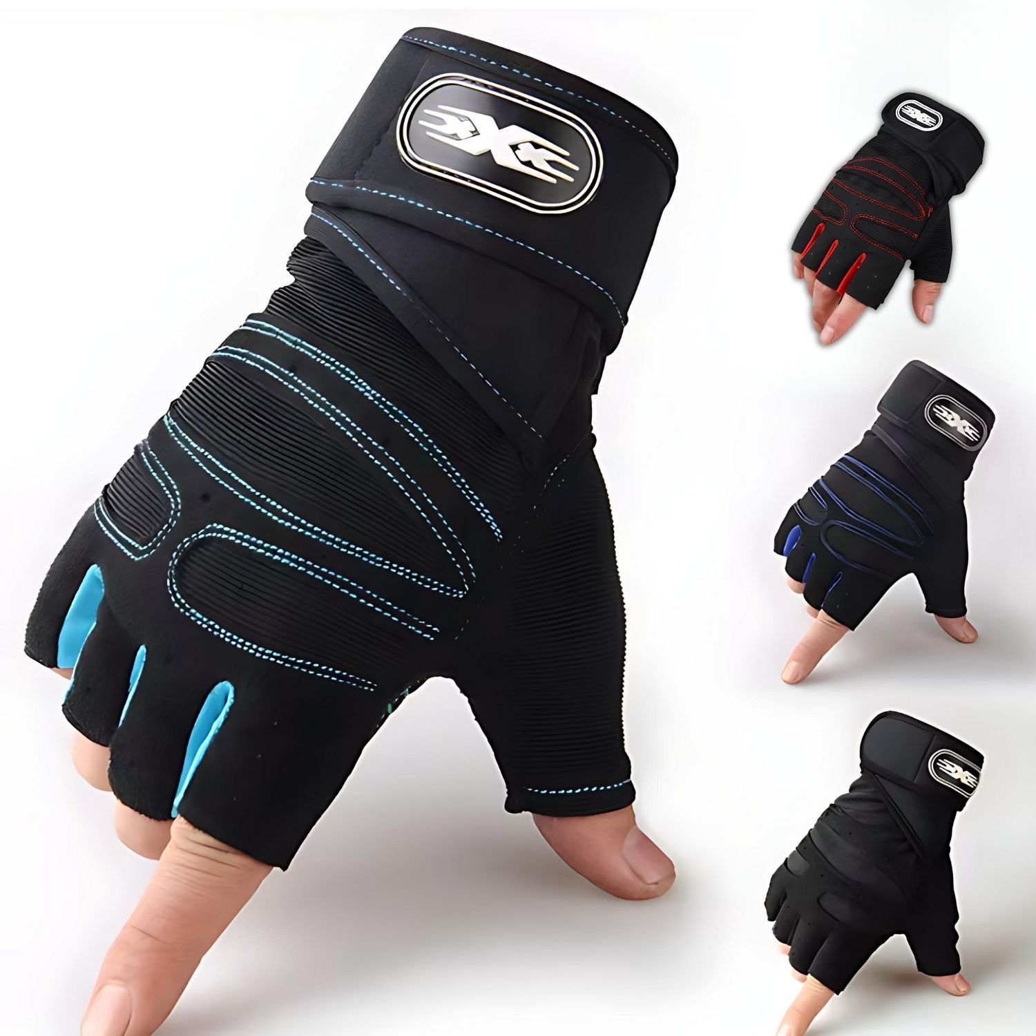 Professional Half-Finger Gym Gloves with Adjustable Wrist Wrap Support, Non-Slip Grip & Breathable Design – Ideal for Weightlifting, Crossfit, Cycling, and Fitness Training for Men and Women