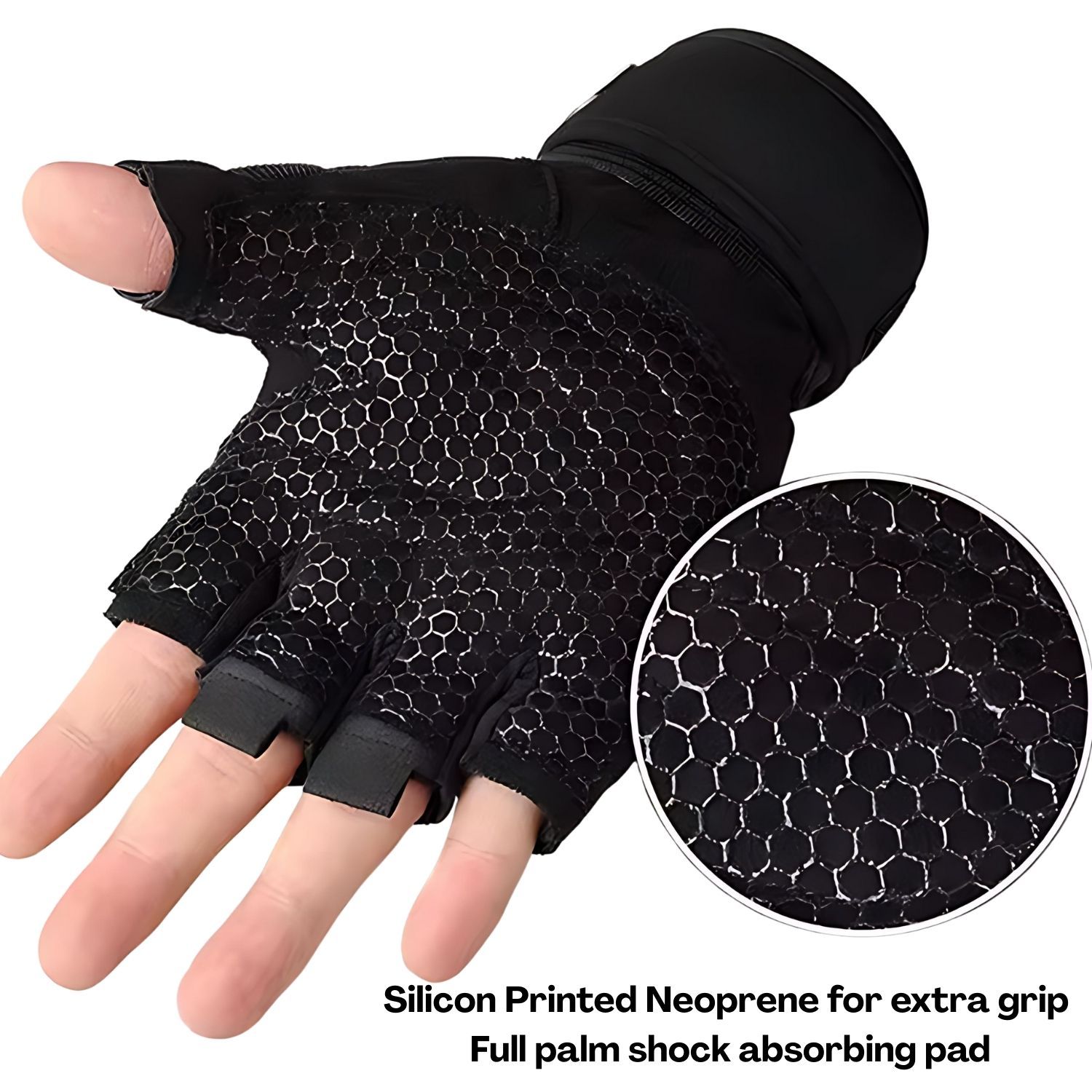 Professional Half-Finger Gym Gloves with Adjustable Wrist Wrap Support, Non-Slip Grip & Breathable Design – Ideal for Weightlifting, Crossfit, Cycling, and Fitness Training for Men and Women