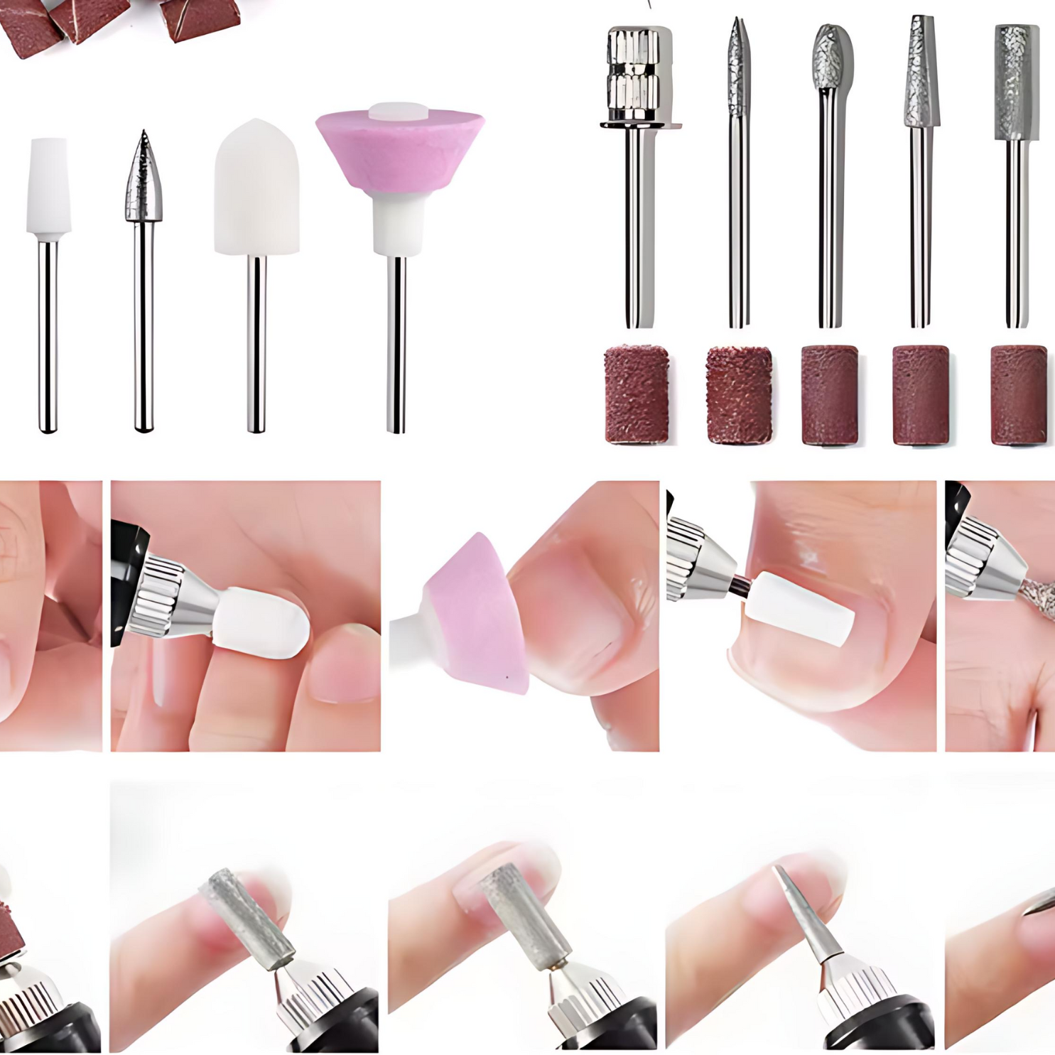 Professional Variable Speed Nail Drill Kit – Pink Electric Manicure and Pedicure Rotary Tool with 5 Interchangeable Bits, Adjustable Speed Settings, and Charger for Smooth, Perfect Nail Care at Home