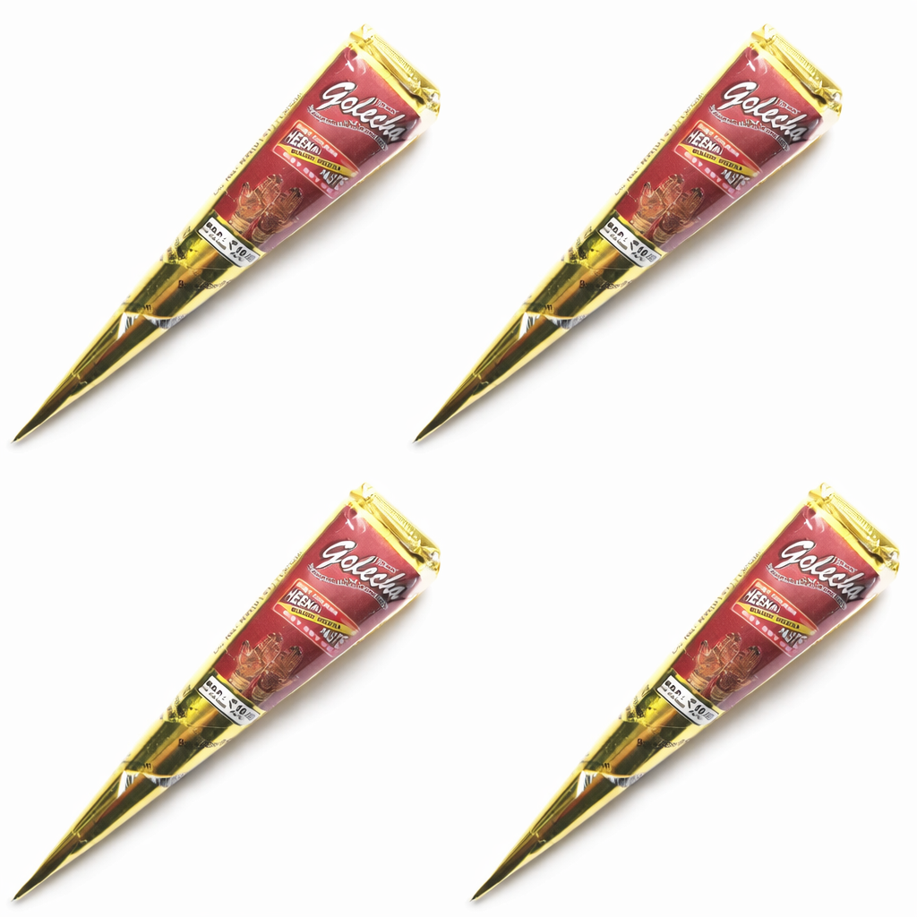 GOLECHA Premium Henna Cone Set with Rich Natural Mehndi Paste for Bridal Hands, Festivals, Traditional Body Art, Fine Line Detailing, Long-Lasting Color and Smooth Application