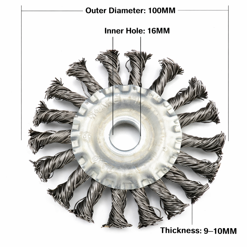 Universal Steel Wire Mower Head 3.93 Inch, Heavy-Duty Twisted Wire Wheel for Garden Weeding, Moss Removal, Lawn Trimmer and Brush Cutter Accessories