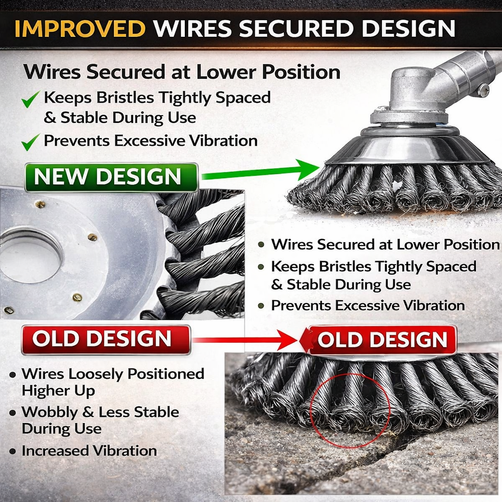 Universal Steel Wire Mower Head 3.93 Inch, Heavy-Duty Twisted Wire Wheel for Garden Weeding, Moss Removal, Lawn Trimmer and Brush Cutter Accessories