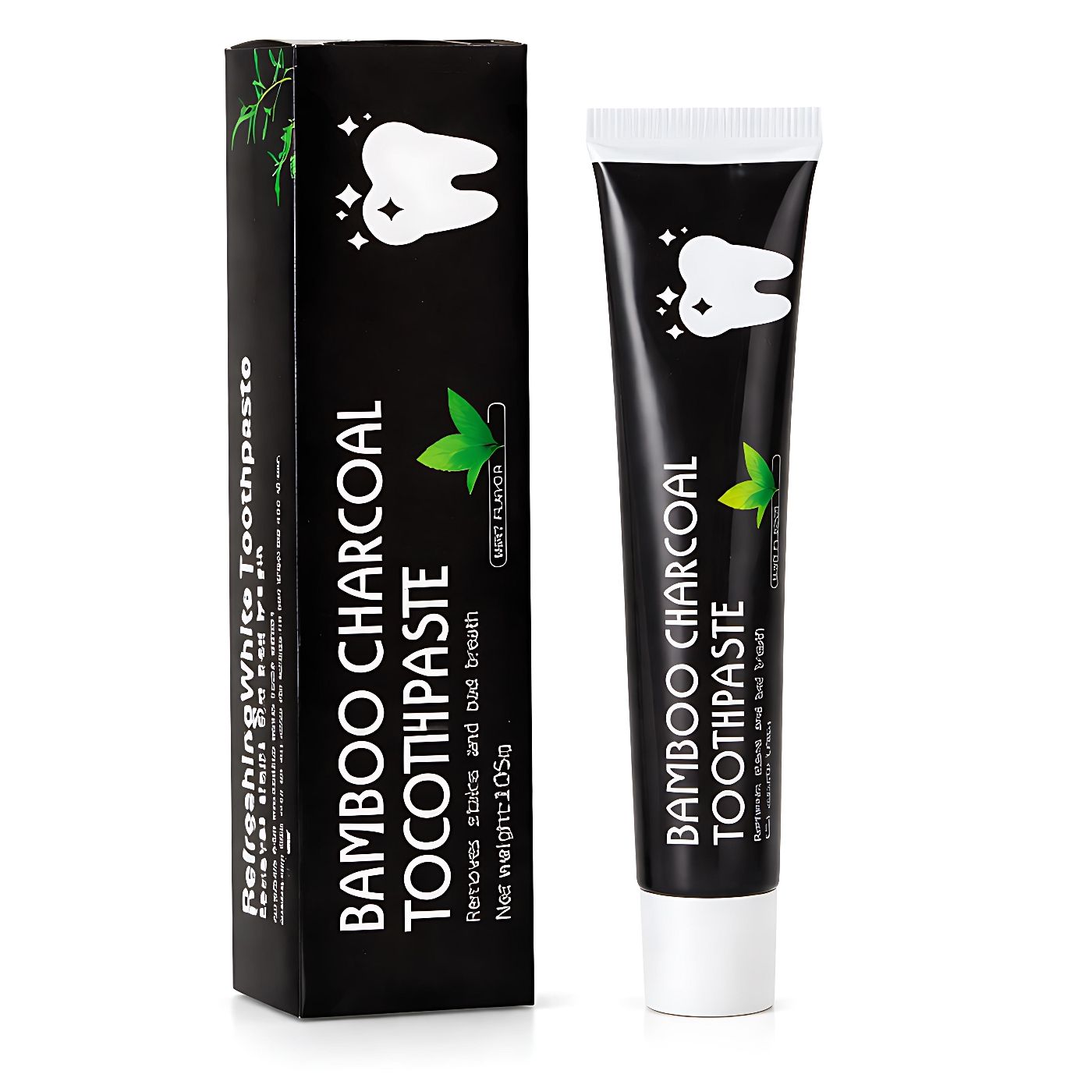 Bamboo Charcoal Toothpaste 105g Deep Cleaning Whitening Toothpaste with Real Bamboo Charcoal for Removing Stains, Reducing Yellowing, Freshening Breath, and Improving Daily Oral Hygiene Care