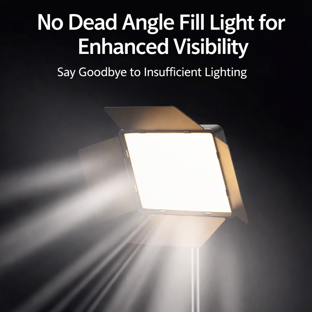 10-Inch Square LED Fill Light Kit with 2.1m Adjustable Stand, Professional Panel Light for Livestreaming, Beauty Makeup, Photography, Video Recording, Content Creation and Studio Lighting Setup