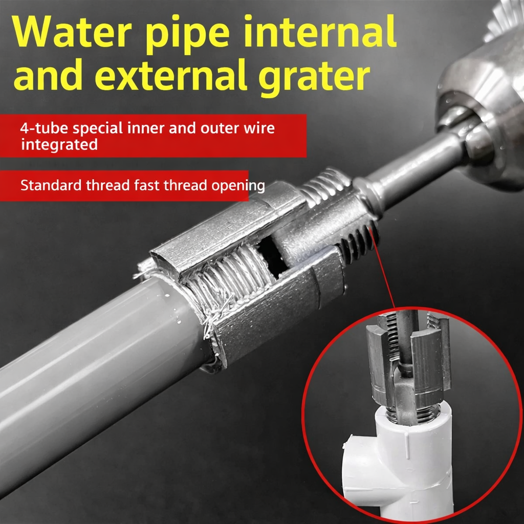 Professional Water Pipe Threader Tool Outer-Inner Tap & Reamer Tool for 1/2” and 3/4” Pipes, Creates Clean Internal and External Threads on PVC and Plastic Pipes, Ideal for Plumbing Repair