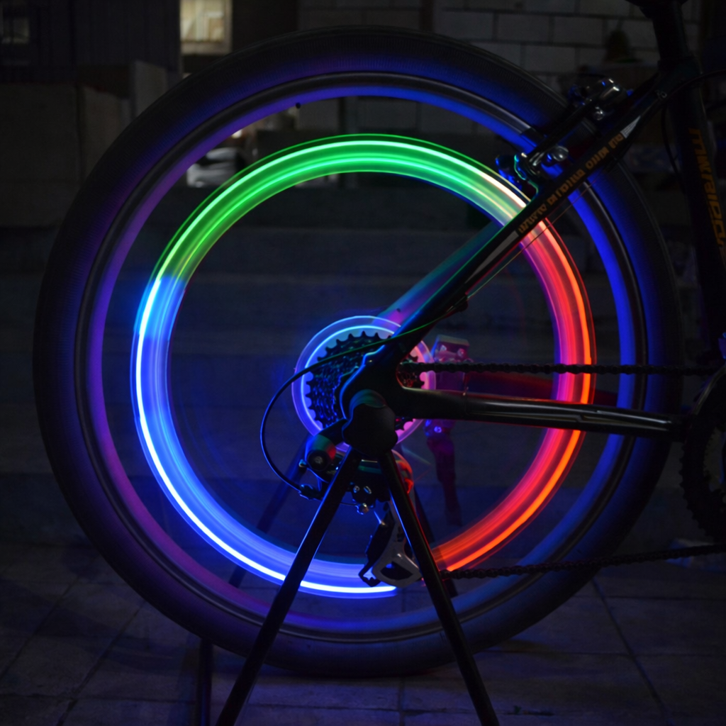 2PCS Bicycle Bike LED Wheel Lights Tire Valve Cap Flashing Lights for Car, Motorcycle and Bike Wheels, Motion Activated Air Valve Spoke Lights, Waterproof Night Safety Decorative Bike Accessories