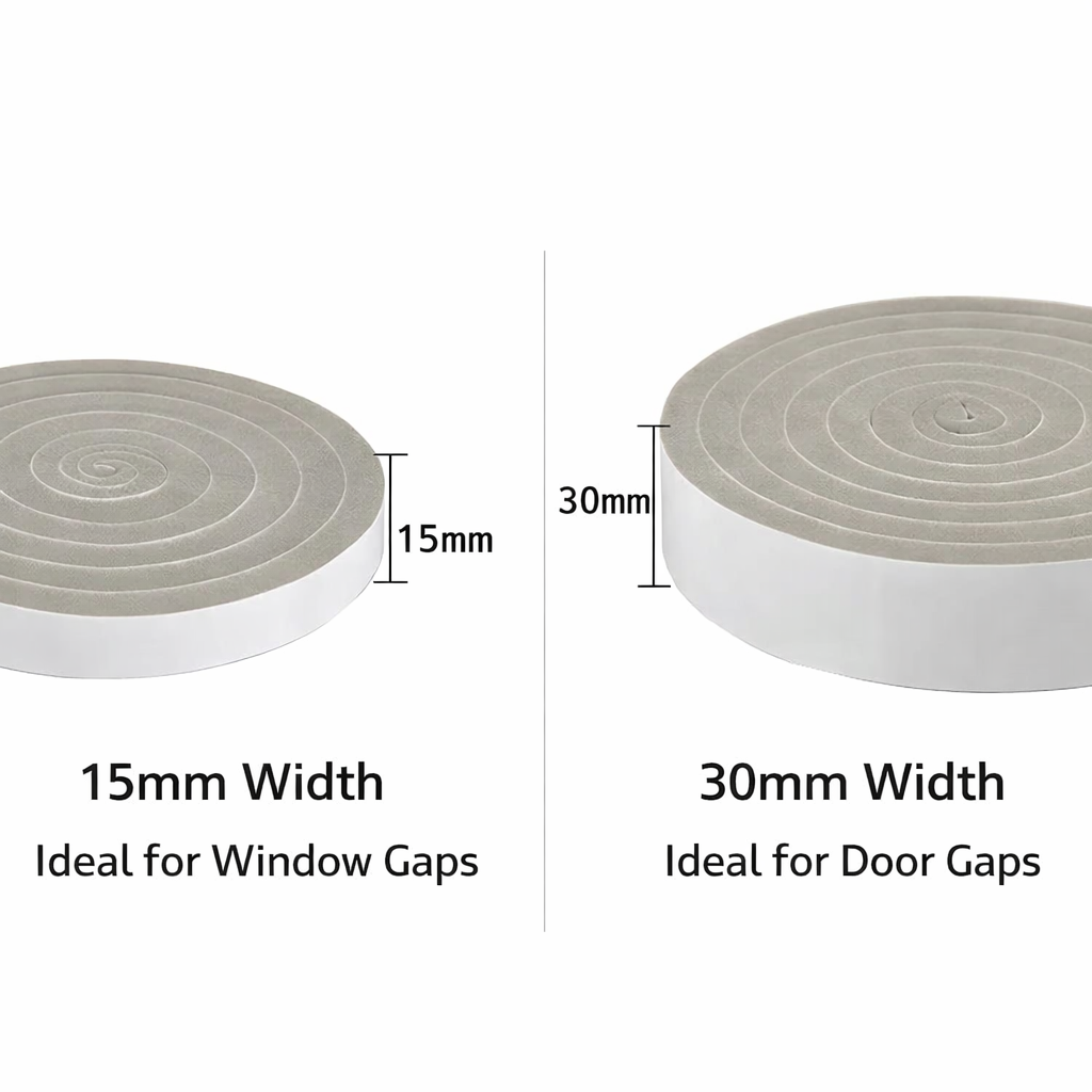 Door Window Sealing Strips Soundproof Foam Weatherstrip for Noise Insulation, Draft Excluder Bottom Seal Strip, Self-Adhesive Wind Guard for Doors and Windows, Anti-Dust, Anti-Collision, Easy Install