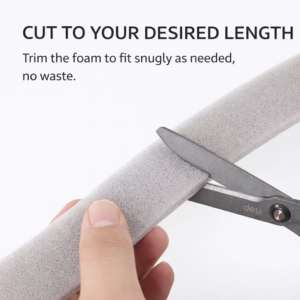 Door Window Sealing Strips Soundproof Foam Weatherstrip for Noise Insulation, Draft Excluder Bottom Seal Strip, Self-Adhesive Wind Guard for Doors and Windows, Anti-Dust, Anti-Collision, Easy Install