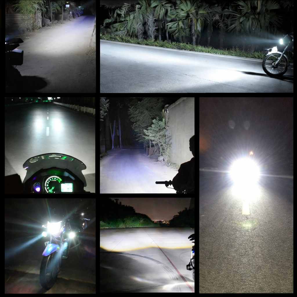 2PCS Motorcycle LED Headlights 6 LED Auxiliary Spotlights Fog Head Light Driving Lamp Set with ON/OFF Switch, High Brightness Waterproof Working Spot Lights for Motorcycles, Cars and Electric Vehicles