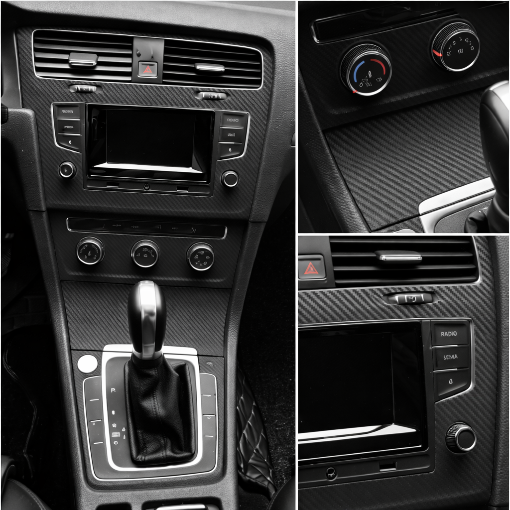 30cm x 127cm 3D Carbon Fiber Vinyl Car Wrap Sheet Roll Black, Self-Adhesive Decorative Sticker Film for Car Interior & Exterior Styling, Dashboard, Door Panels, Pillars, Console Trim and DIY Auto Cust