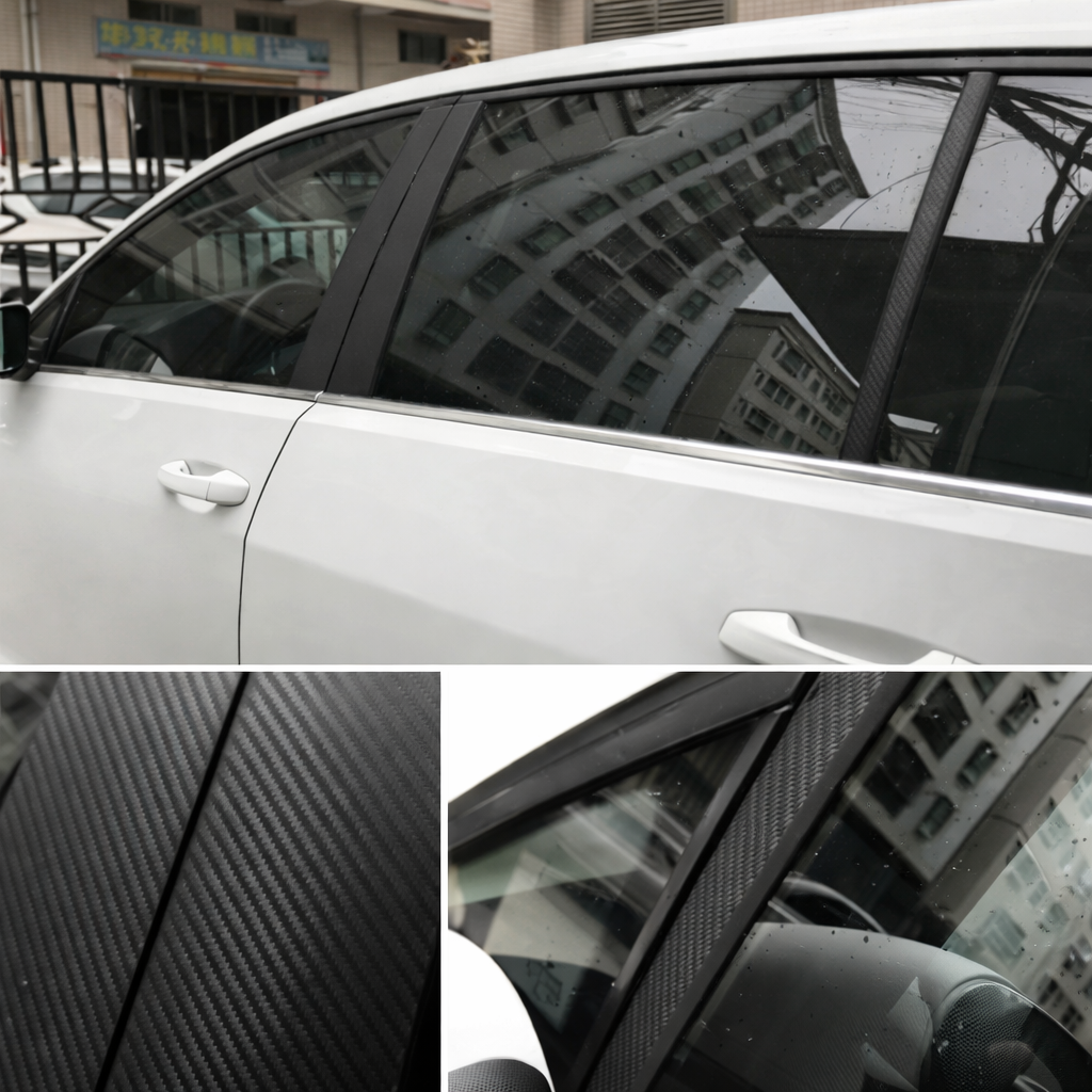 30cm x 127cm 3D Carbon Fiber Vinyl Car Wrap Sheet Roll Black, Self-Adhesive Decorative Sticker Film for Car Interior & Exterior Styling, Dashboard, Door Panels, Pillars, Console Trim and DIY Auto Cust