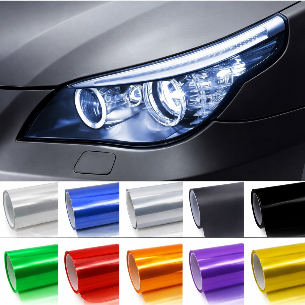 Auto Car Light Headlight Taillight Tint Vinyl Film Sticker, Easy Stick Self-Adhesive Wrap for Cars and Motorcycles, Flexible Decor Film for Styling, Protection, and Custom Exterior Appearance