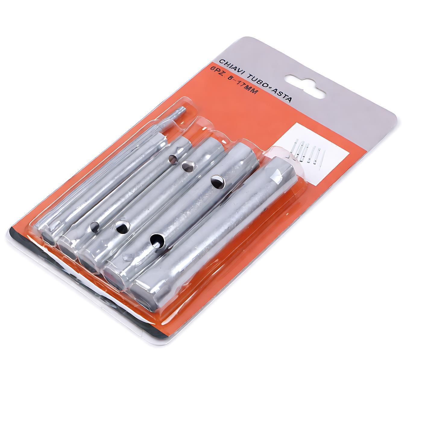 6pcs Spark Plug Spanner Socket Wrench Set, Hollow Hexagonal Socket Tools 8–17mm, Simple Hand Tool for Spark Plug Installation and Repair, Durable Steel Design for Automotive and Home Maintenance