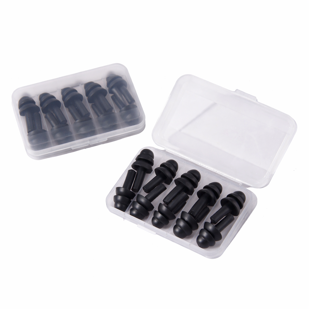 5 Pairs Soft Silicone Earplugs Anti-Noise Waterproof Ear Plugs for Sleeping, Snoring, Swimming, Learning and Noise Reduction, Comfortable Sound Insulation Ear Protectors with Storage Box, Black Color