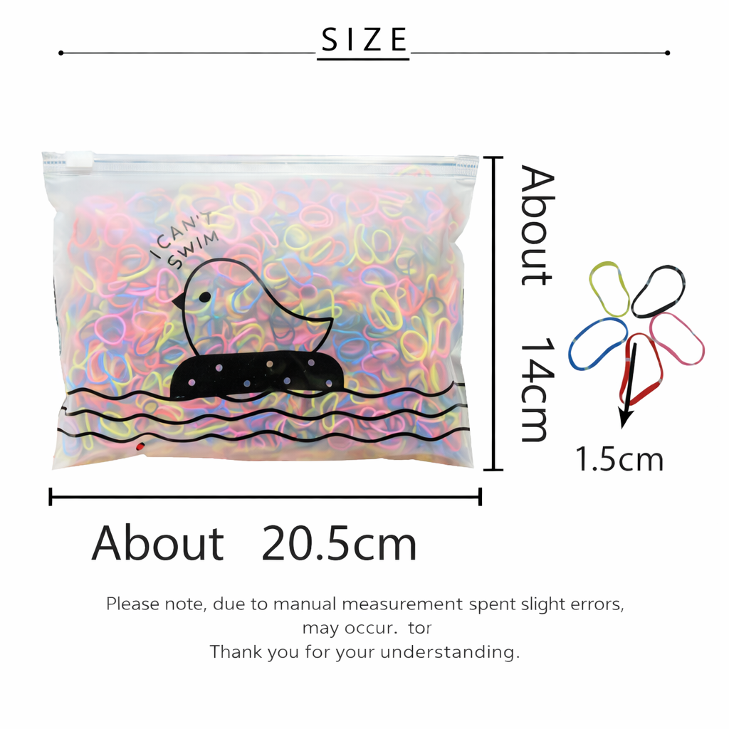 1000pcs Girls Colorful Disposable Rubber Band Elastic Hair Bands, Soft Mini Ponytail Holders for Kids and Children, Stretchy Hair Ties for Braids, Small Hairstyles, Daily Styling and Hair Accessories
