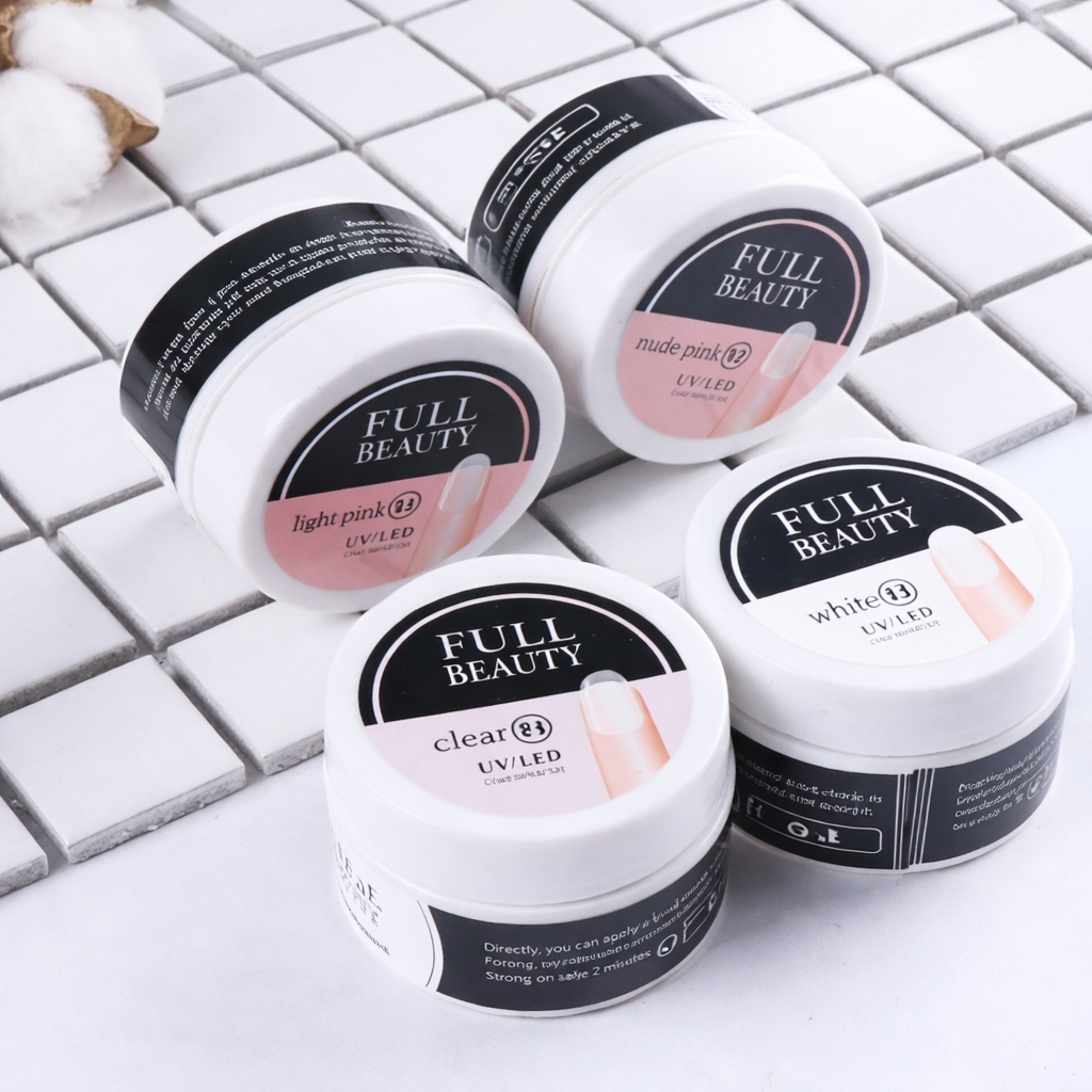 15ml Nail Extension Gel Soak Off UV LED Acrylic Gel, Clear White Builder Gel for Nail Prolong and Repair, Fiber Nail Gel for Home Nail Art, Salon Manicure Tool, Strong Adhesion and Easy Application