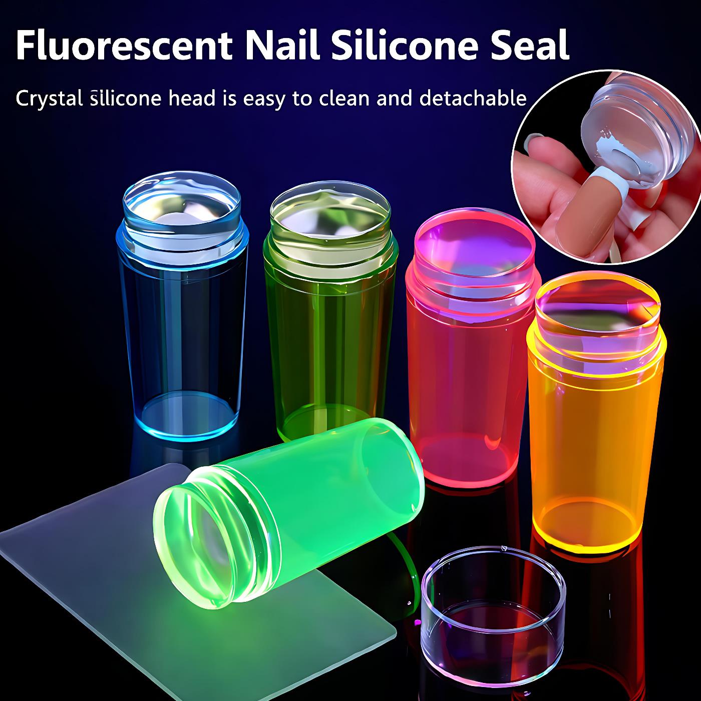 Transparent Nail Stamper with Scraper Jelly Silicone Head for French Nails Printing, Professional Nail Art Stamping Tool for Manicure Use with Stamping Plates, Easy to Clean, Clear Design, Model E0178