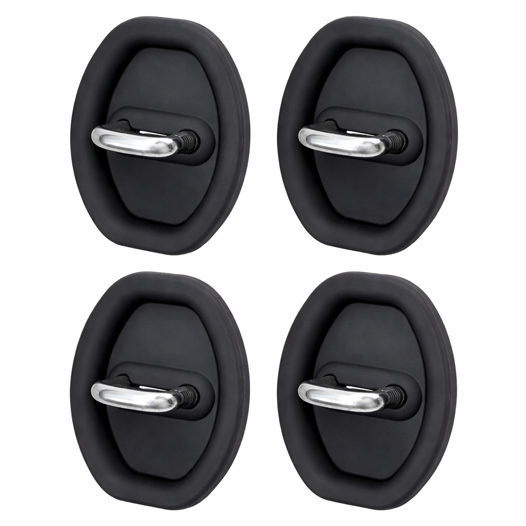 Silicone Car Door Lock Shock Pad Cover Set Black (4-Pack), OEM Fit Anti-Rust and Anti-Corrosion Protective Covers for Car Door Latches, Waterproof Dustproof Design Protects Locks