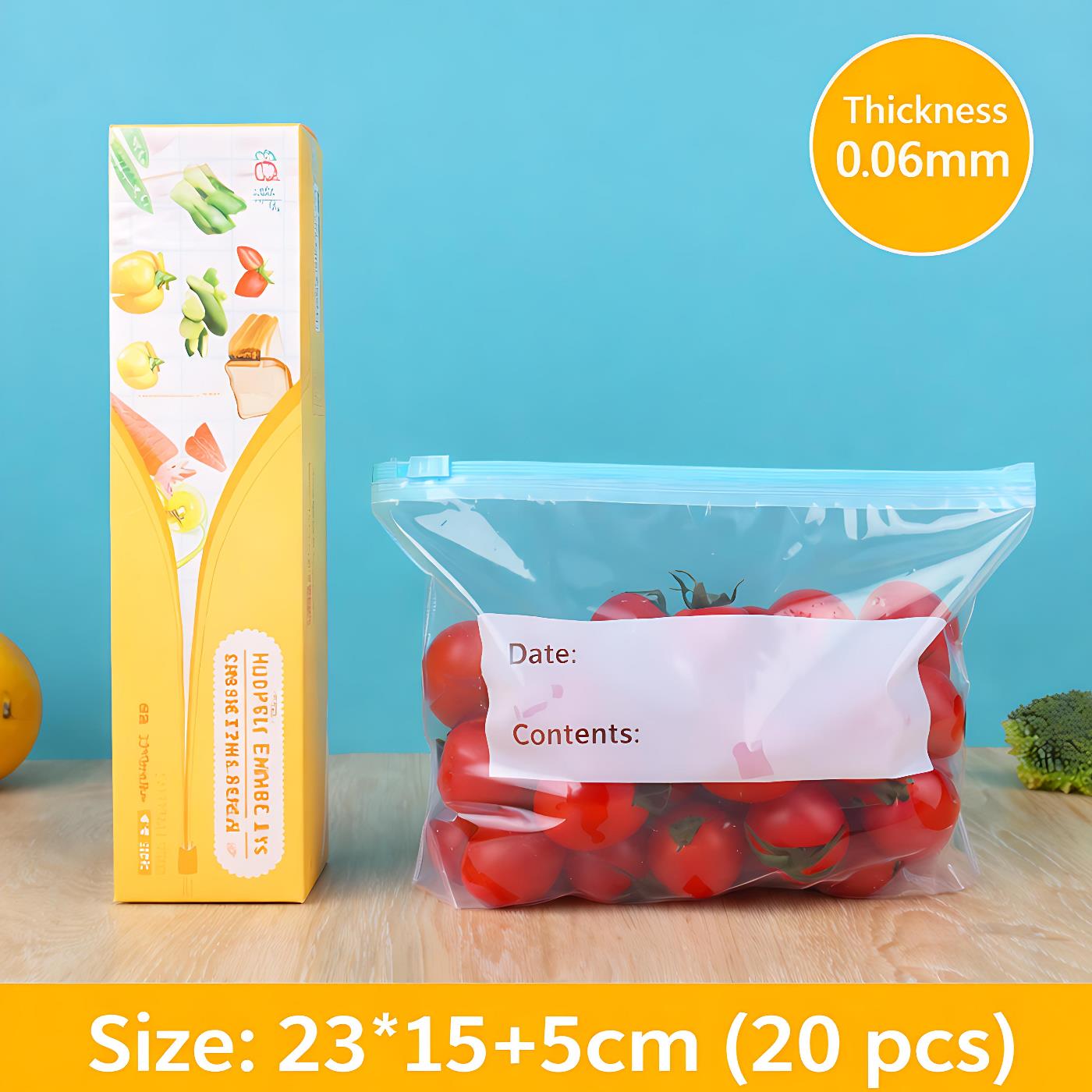 20 Pieces Reusable Zipper Freezer Storage Bags Food Grade Stand Up Ziplock Bags for Fruits Vegetables Meat Snacks Fresh Frozen Food, Leakproof Reusable Sealed Packaging Bags for Kitchen Freezer