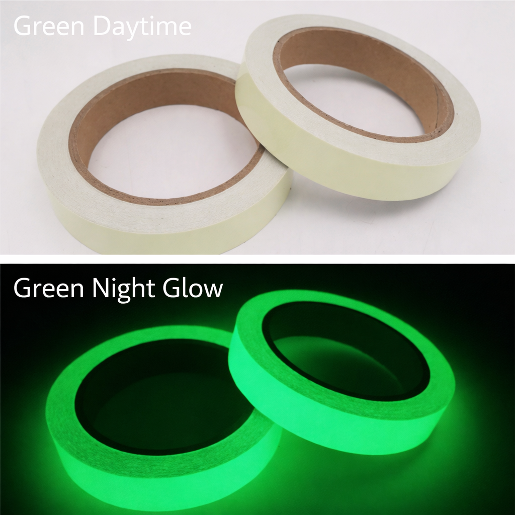 Glow in the Dark Tape 2cm x 3m Self-Adhesive Luminous Safety Tape for Stairs, Walls, Floors, Emergency Exits, Home, Office and Outdoor Night Visibility Fluorescent Tape