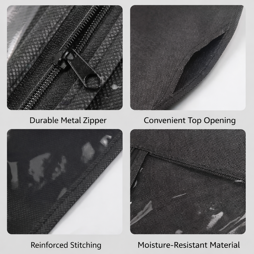 Hair Extension Storage Bag with Hanger, 80cm Transparent Wig Holder for Multiple Wigs, Dust-Proof Non-Woven Wig Storage Organizer with Hook for Salon, Home, Travel and Closet Use