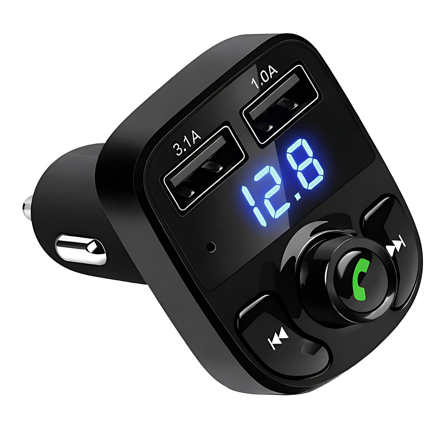 X8 Bluetooth FM Transmitter Car MP3 Player with Dual USB Charger Ports 3.1A + 1A, Hands-Free Calling, LED Voltage Display, Wireless Music Streaming, USB Flash Drive & TF Card Support for All Cars X8