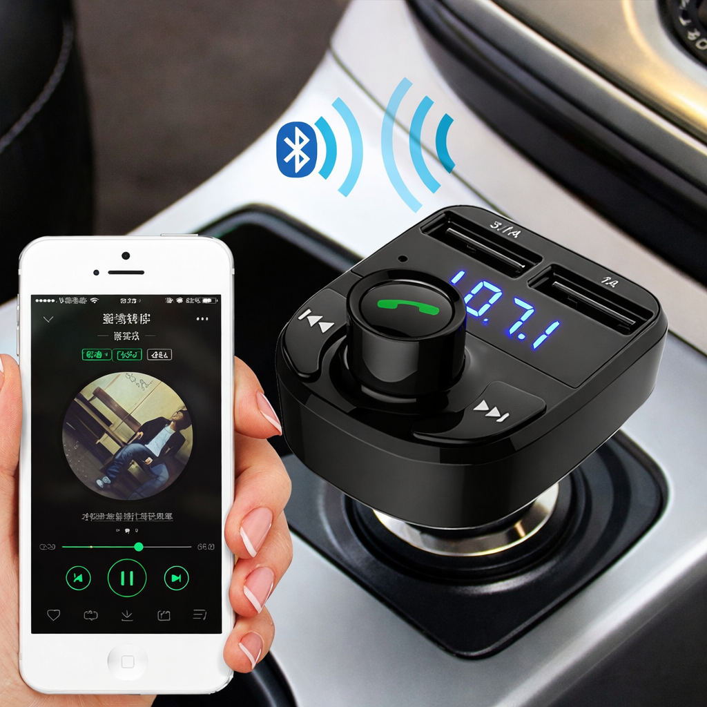 X8 Bluetooth FM Transmitter Car MP3 Player with Dual USB Charger Ports 3.1A + 1A, Hands-Free Calling, LED Voltage Display, Wireless Music Streaming, USB Flash Drive & TF Card Support for All Cars X8