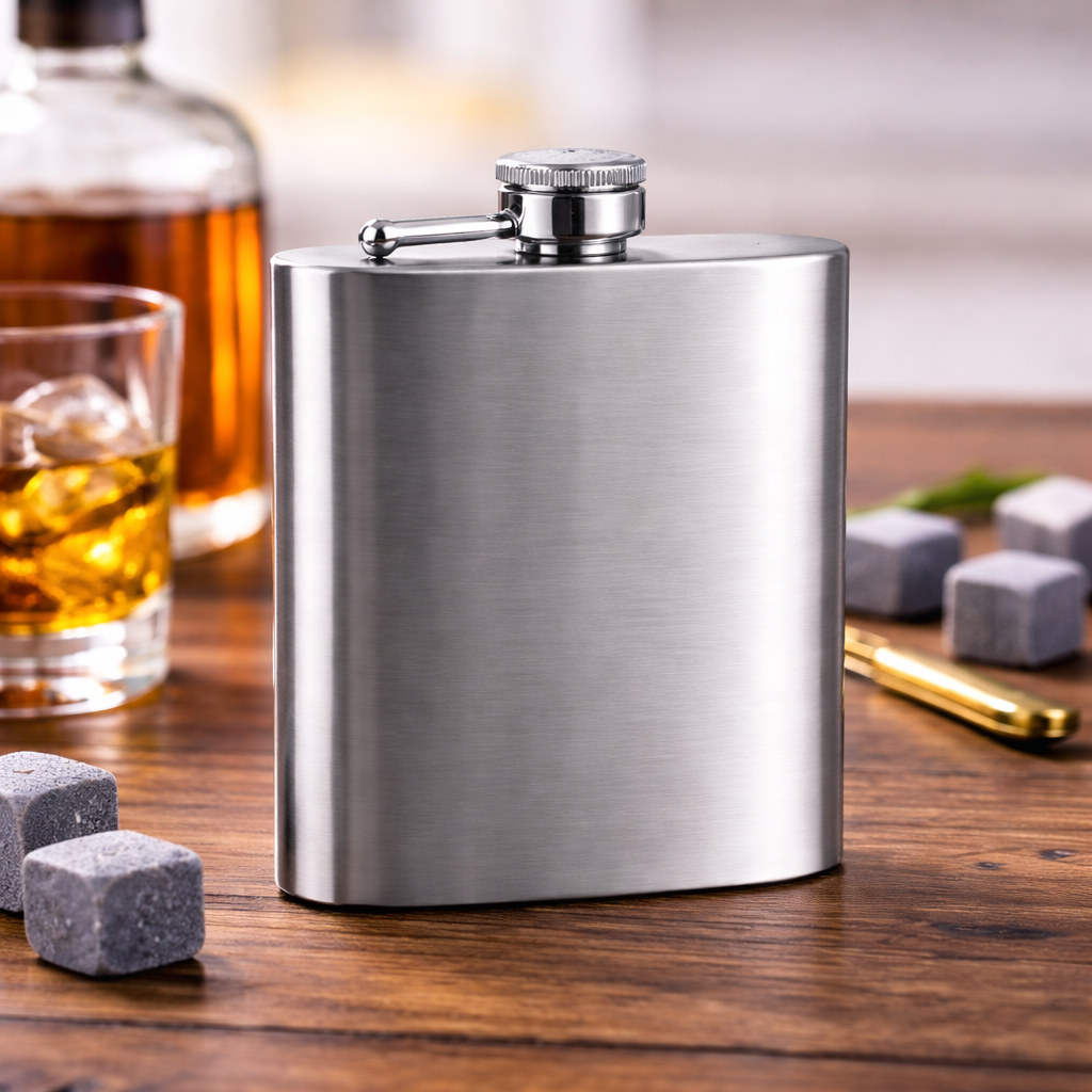 Stainless Steel Hip Flask with Leakproof Screw Cap, Compact Pocket Liquor Flask Made from Durable Rustproof Steel, Ideal for Whiskey, Vodka, Gin, Outdoor Travel, Camping Alcohol Flask