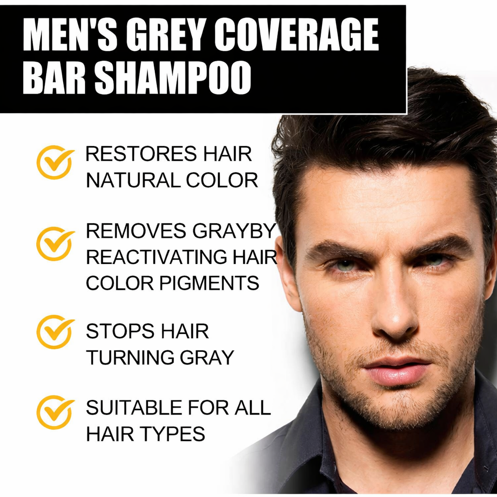 Shampoo Bar for Black Hair Repair and Moisturizer, Mane Black Reverse Bar Soap for Men, Grey Coverage Hair Black Soap Restores Natural Color, Nourishes Hair Roots, Moisturize Scalp, Black Shampoo